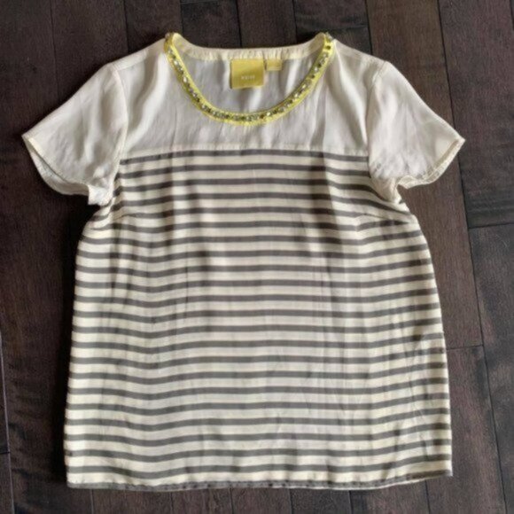 Anthropologie Maeve Jewel Neckline Top - Picture 3 of 4